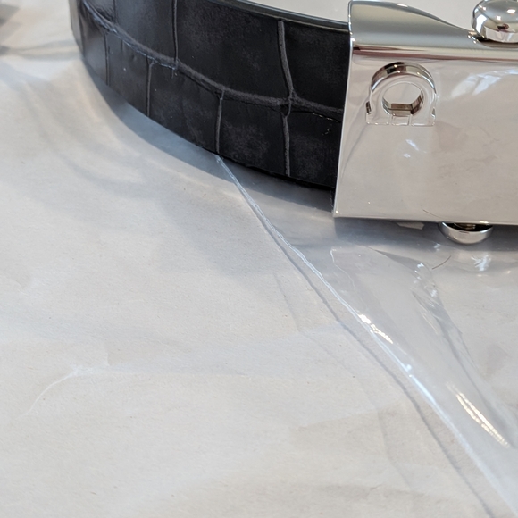 Salvatore Ferragamo Black Belt with Silver Buckle - Picture 2 of 6